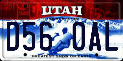 UT license plate D560AL