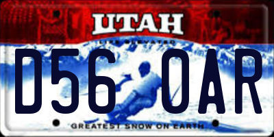 UT license plate D560AR