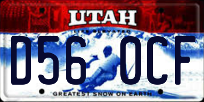 UT license plate D560CF
