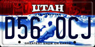 UT license plate D560CJ