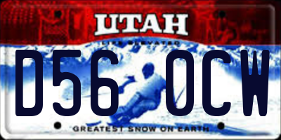 UT license plate D560CW
