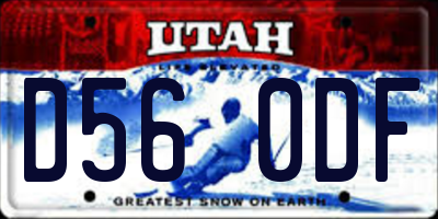 UT license plate D560DF