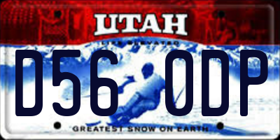 UT license plate D560DP