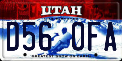UT license plate D560FA