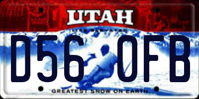 UT license plate D560FB