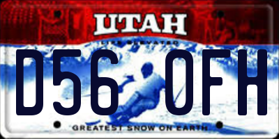 UT license plate D560FH