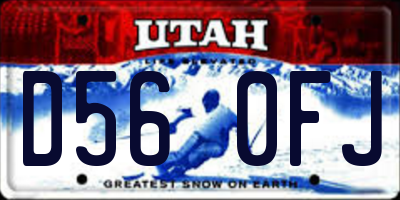UT license plate D560FJ