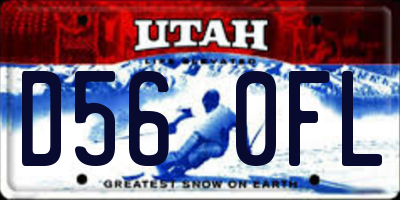 UT license plate D560FL