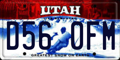 UT license plate D560FM