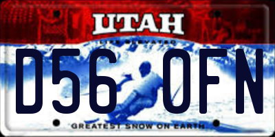 UT license plate D560FN