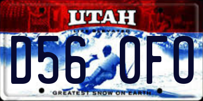 UT license plate D560FO