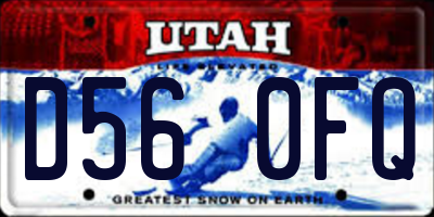 UT license plate D560FQ
