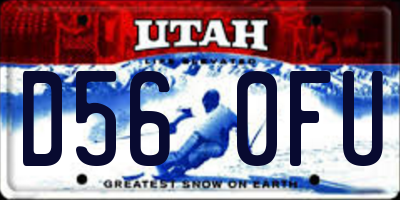 UT license plate D560FU