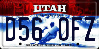 UT license plate D560FZ