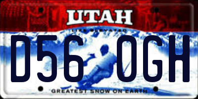 UT license plate D560GH
