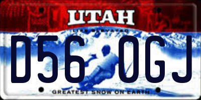 UT license plate D560GJ