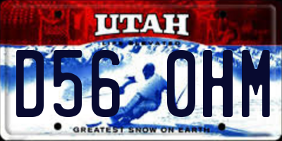 UT license plate D560HM