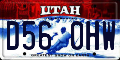 UT license plate D560HW