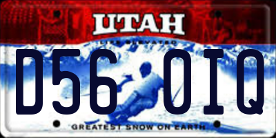 UT license plate D560IQ
