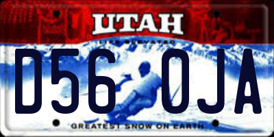 UT license plate D560JA