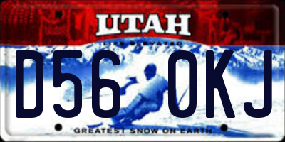 UT license plate D560KJ
