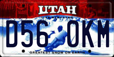 UT license plate D560KM
