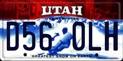 UT license plate D560LH