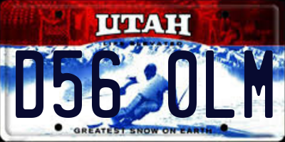 UT license plate D560LM