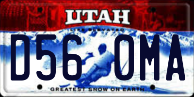 UT license plate D560MA