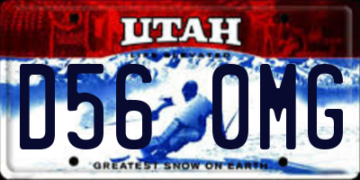 UT license plate D560MG