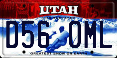 UT license plate D560ML