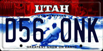 UT license plate D560NK