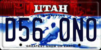 UT license plate D560NO