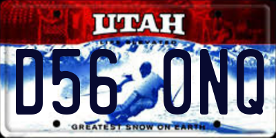 UT license plate D560NQ