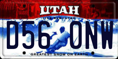 UT license plate D560NW