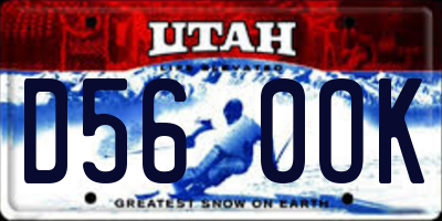 UT license plate D560OK