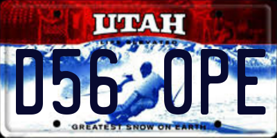 UT license plate D560PE