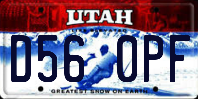 UT license plate D560PF