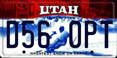 UT license plate D560PT