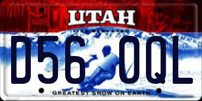UT license plate D560QL