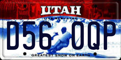 UT license plate D560QP