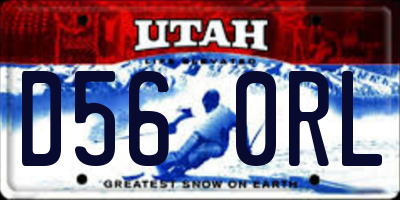 UT license plate D560RL