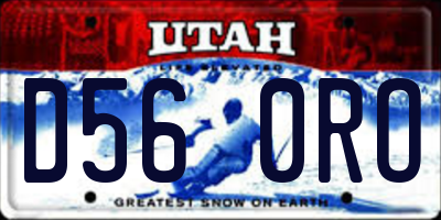 UT license plate D560RO