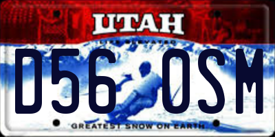 UT license plate D560SM