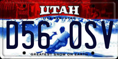 UT license plate D560SV