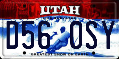 UT license plate D560SY
