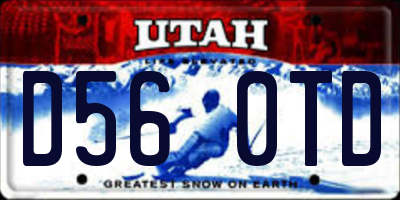 UT license plate D560TD