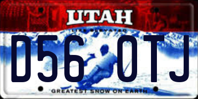 UT license plate D560TJ