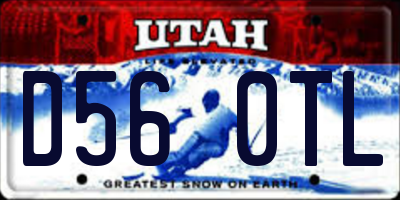 UT license plate D560TL