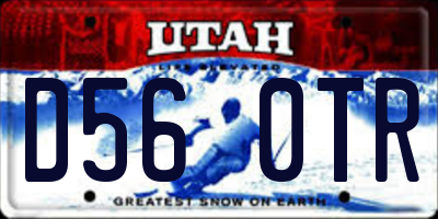 UT license plate D560TR